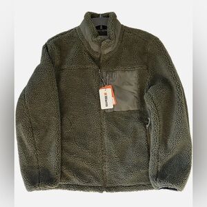 NEW $99 Bass Outdoor Men's Highline Trail Full-Zip Fleece Jacket Forrest Green M